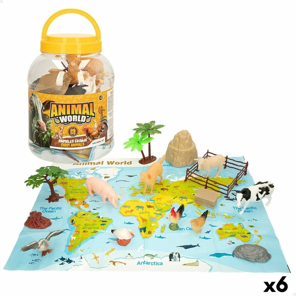 фигурок животных 19 Предметы Ферма Пластик 13 x 8 x 3 cm (6 штук)