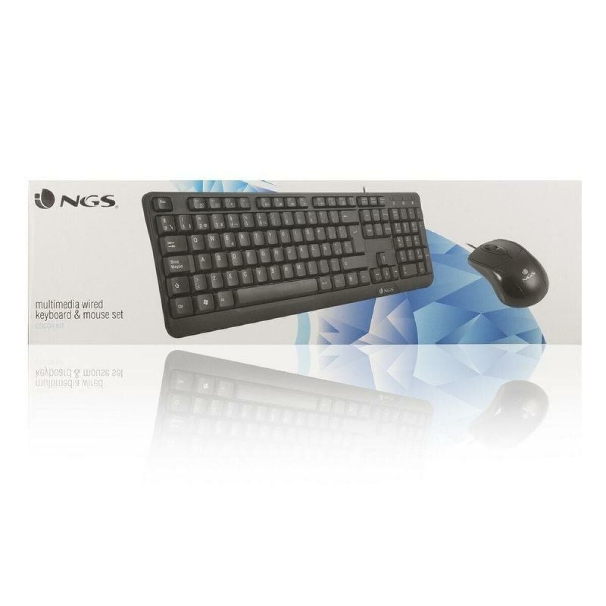 Оптические клавиатура и мышь Cocoa Kit Cocoa Kit Чёрный Испанская Qwerty
