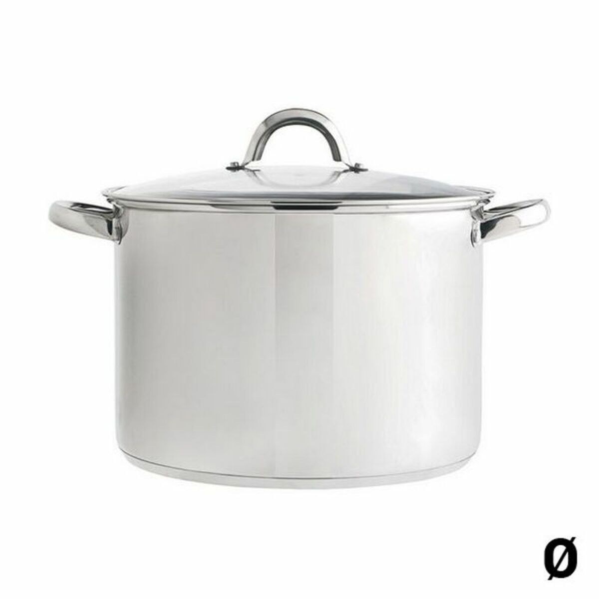 Pot with Glass Lid Metal Steel