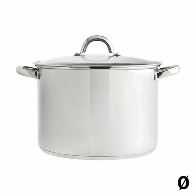 Pot with Glass Lid Metal Steel