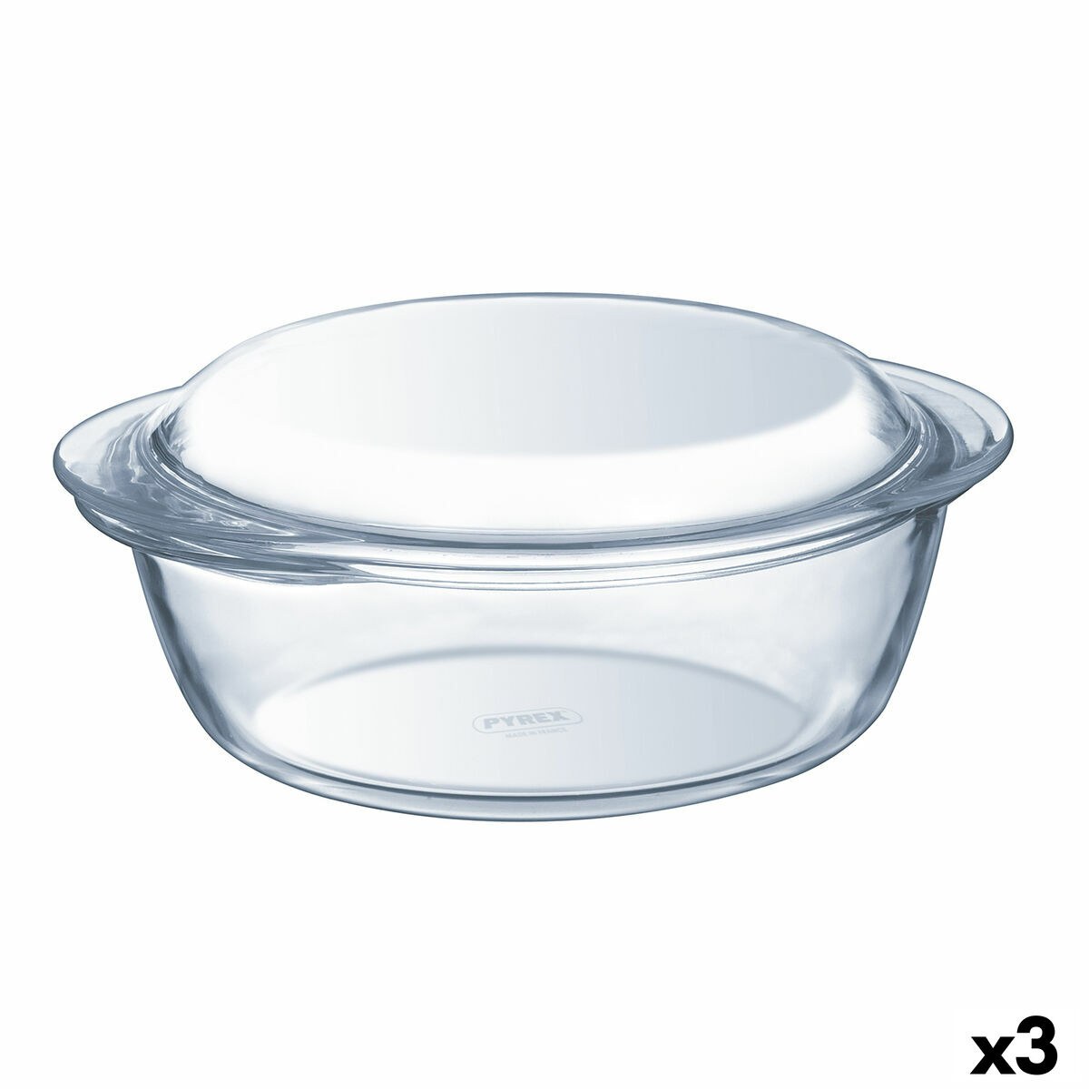 Casserole with lid Essentials Transparent 1,4 L (3 Units)