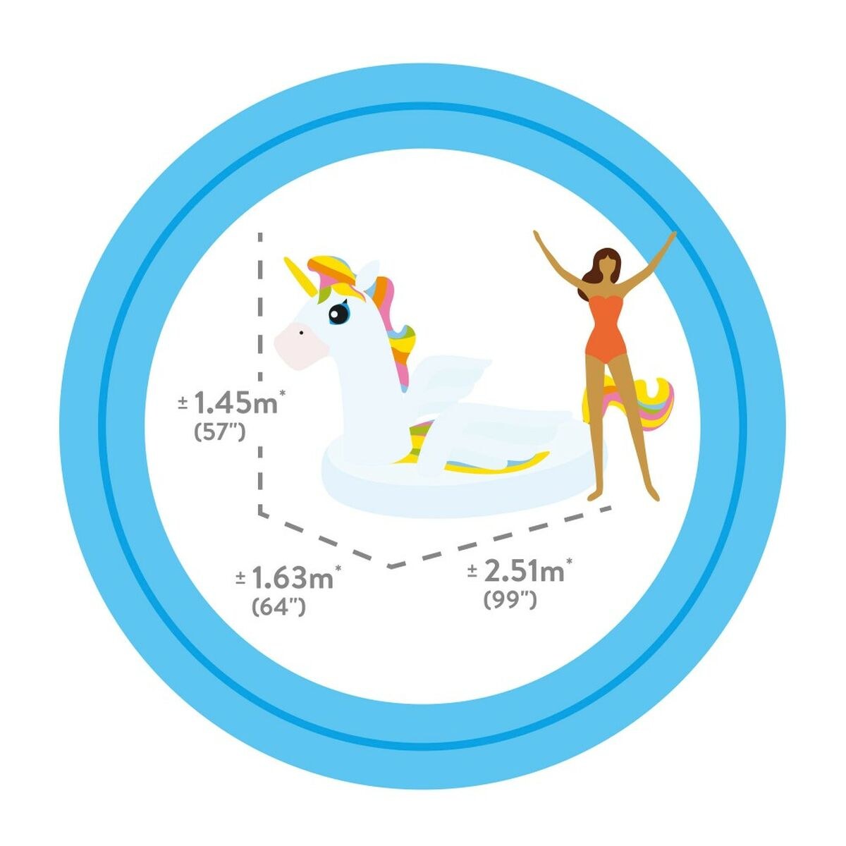 Надувной Матрас Единорог 57291EU 163 x 251 x 145 cm