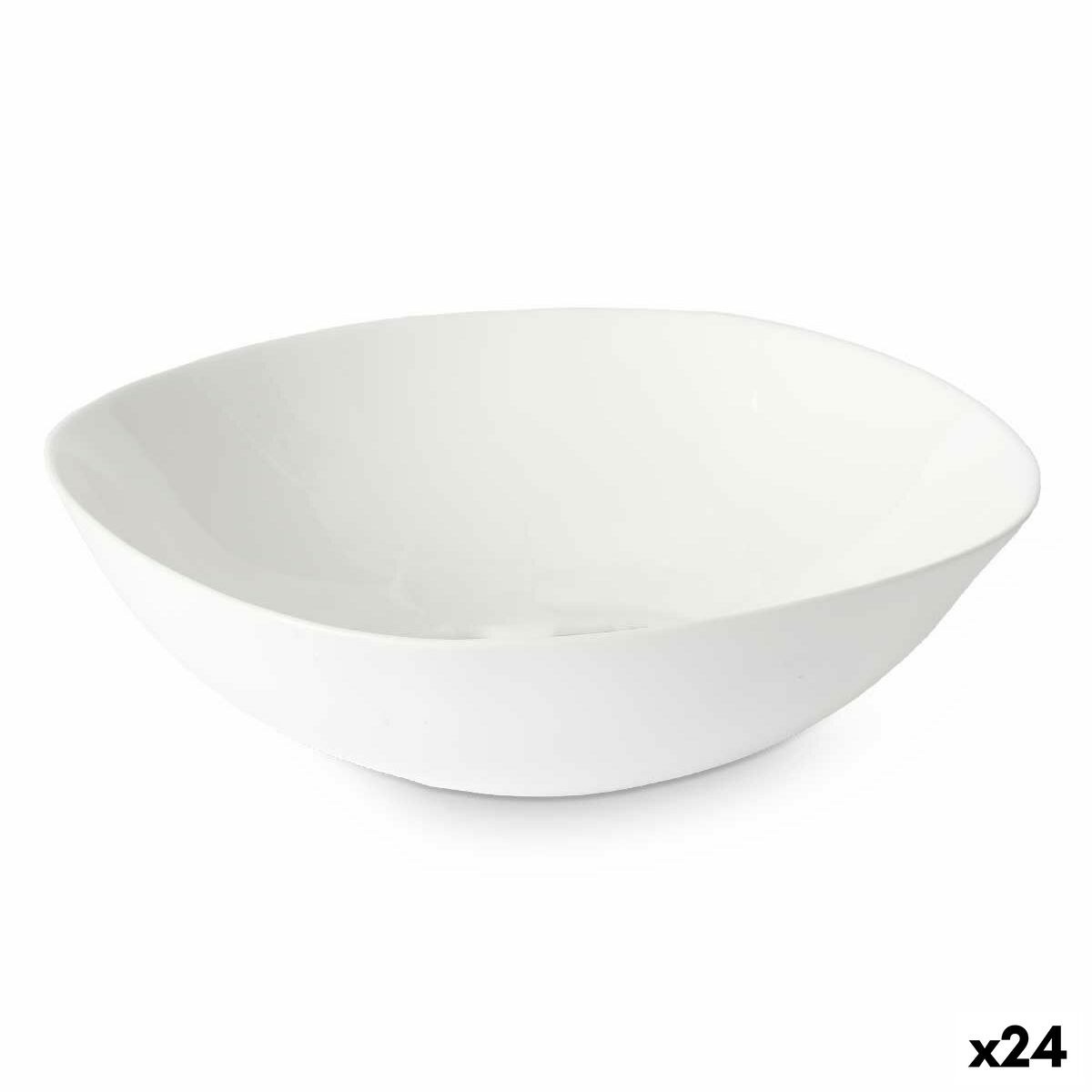 Serving Platter White Opaline glass Squared 21,5 x 7 x 21,5 cm (24 Units)