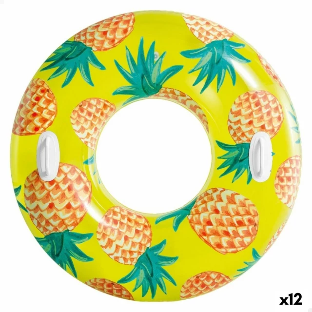 Inflatable Floating Doughnut Tropical Fruits Ø 107 cm (12 Units)