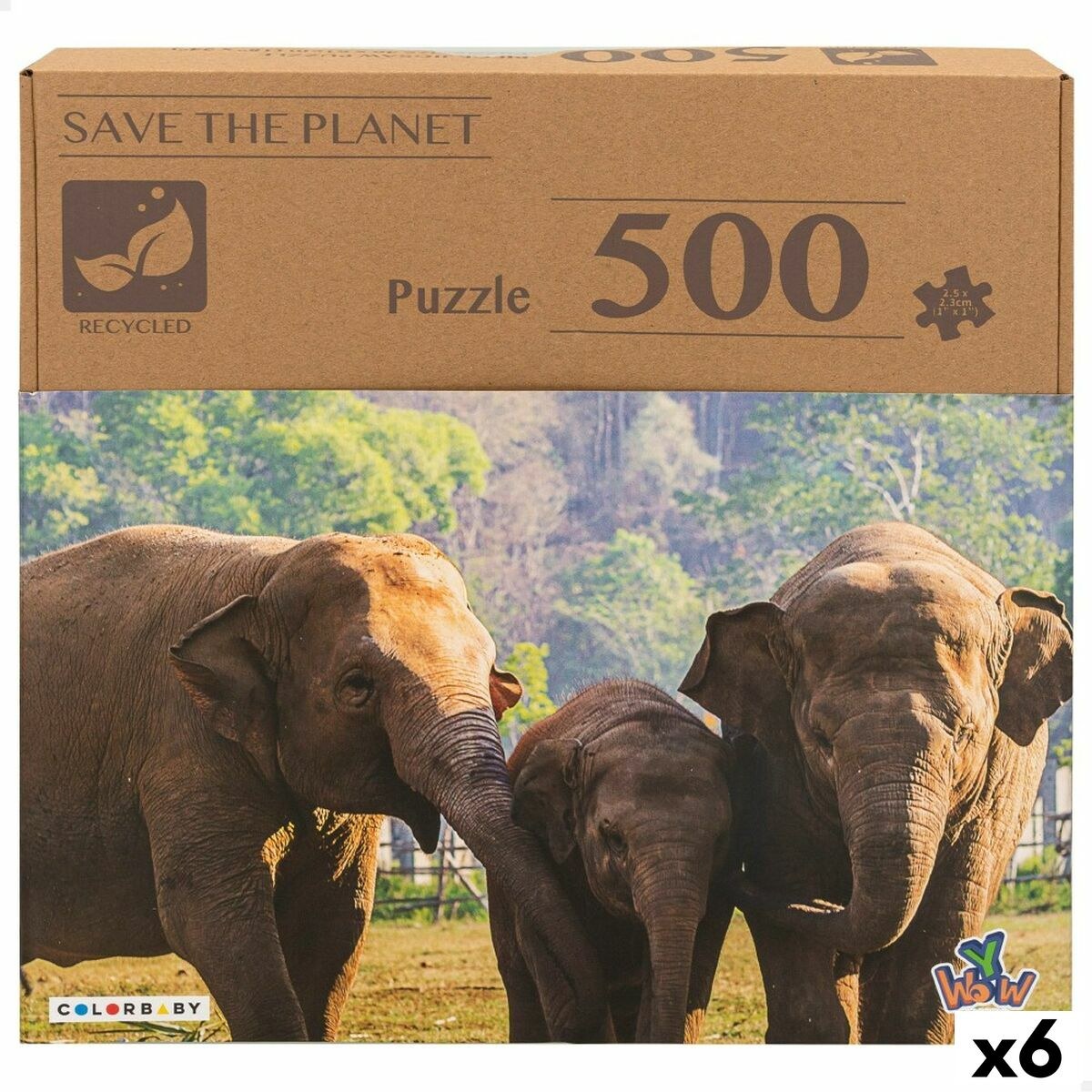 Головоломка Elephant 500 Предметы 6 штук 61 x 46 x 0,1 cm