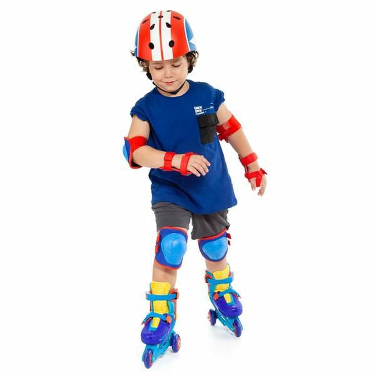 Elbow and Knee Pad Kit Blue M 6 Pieces