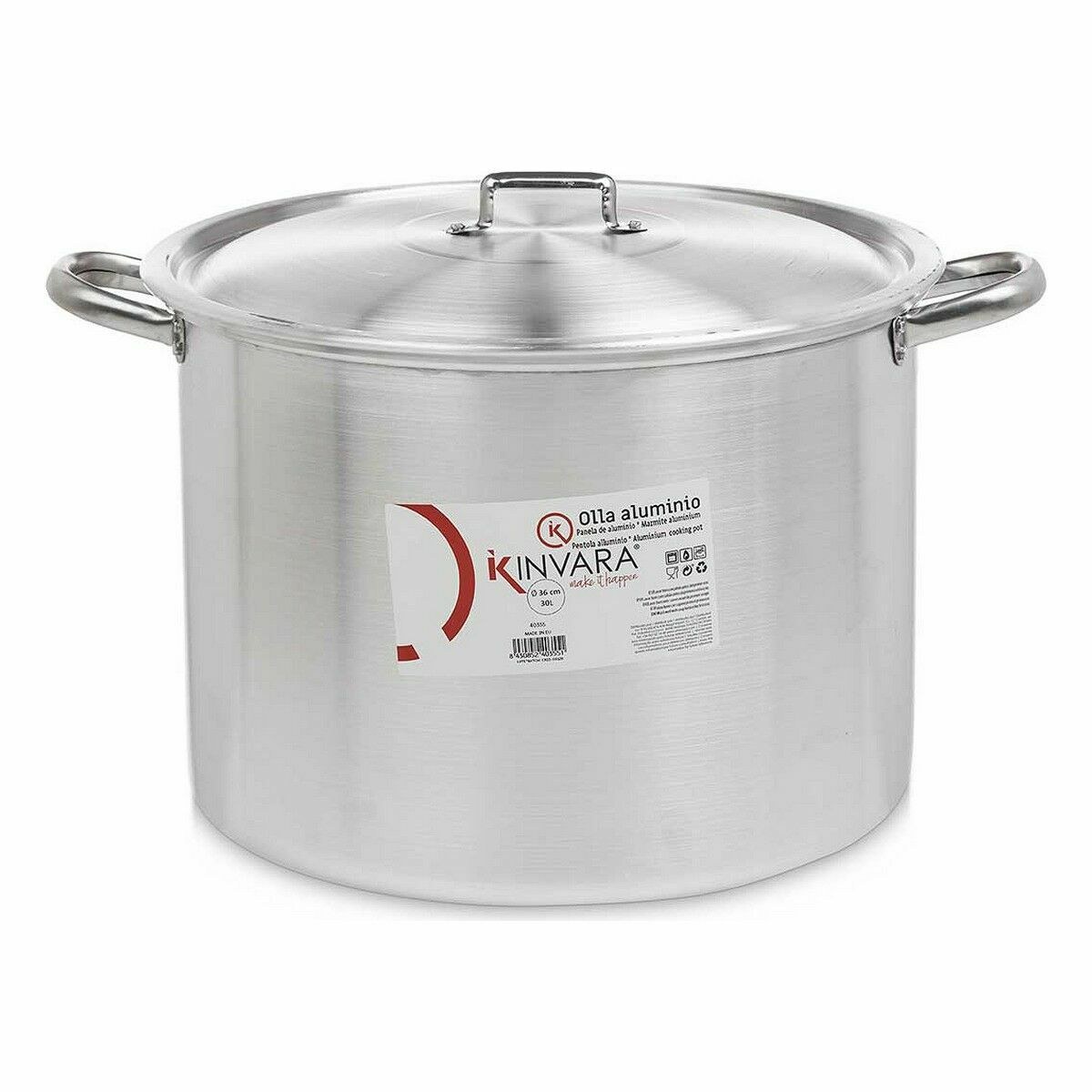 Casserole with Lid Silver Aluminium 48,5 x 31 x 39 cm Ø 36 cm (2 Units)