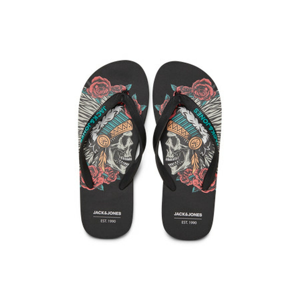 Шлепанцы для мужчин JFWSKULLS FLIP FLOP 12280854 Чёрный