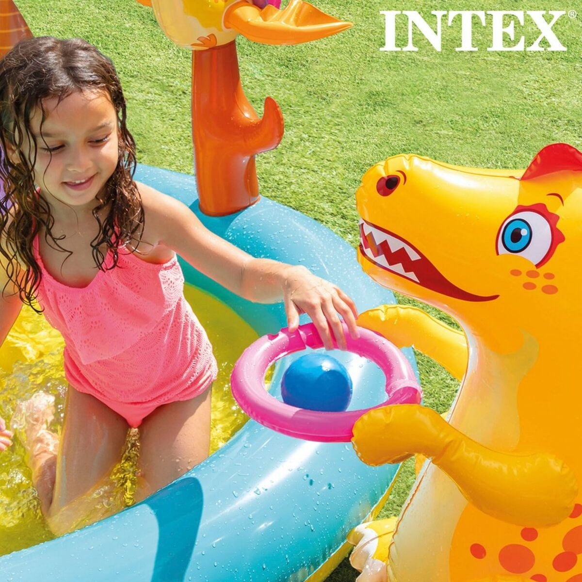 Inflatable Paddling Pool for Children Dinosaurs Playground 302 x 112 x 229 cm 280 L