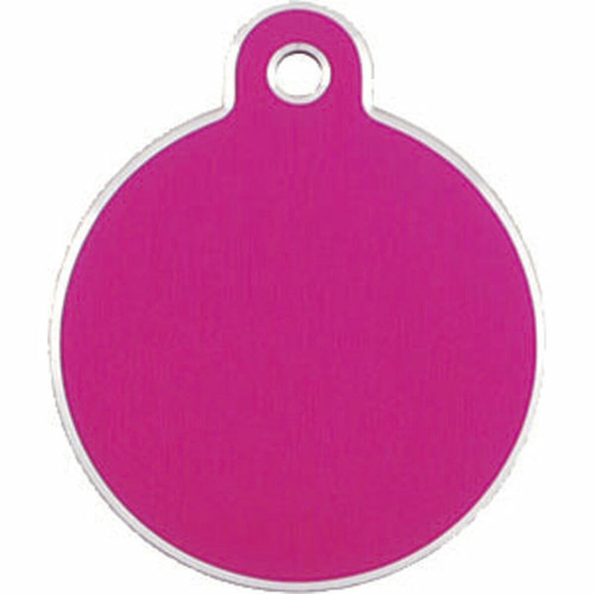 Identification plate for collar Circle Pink