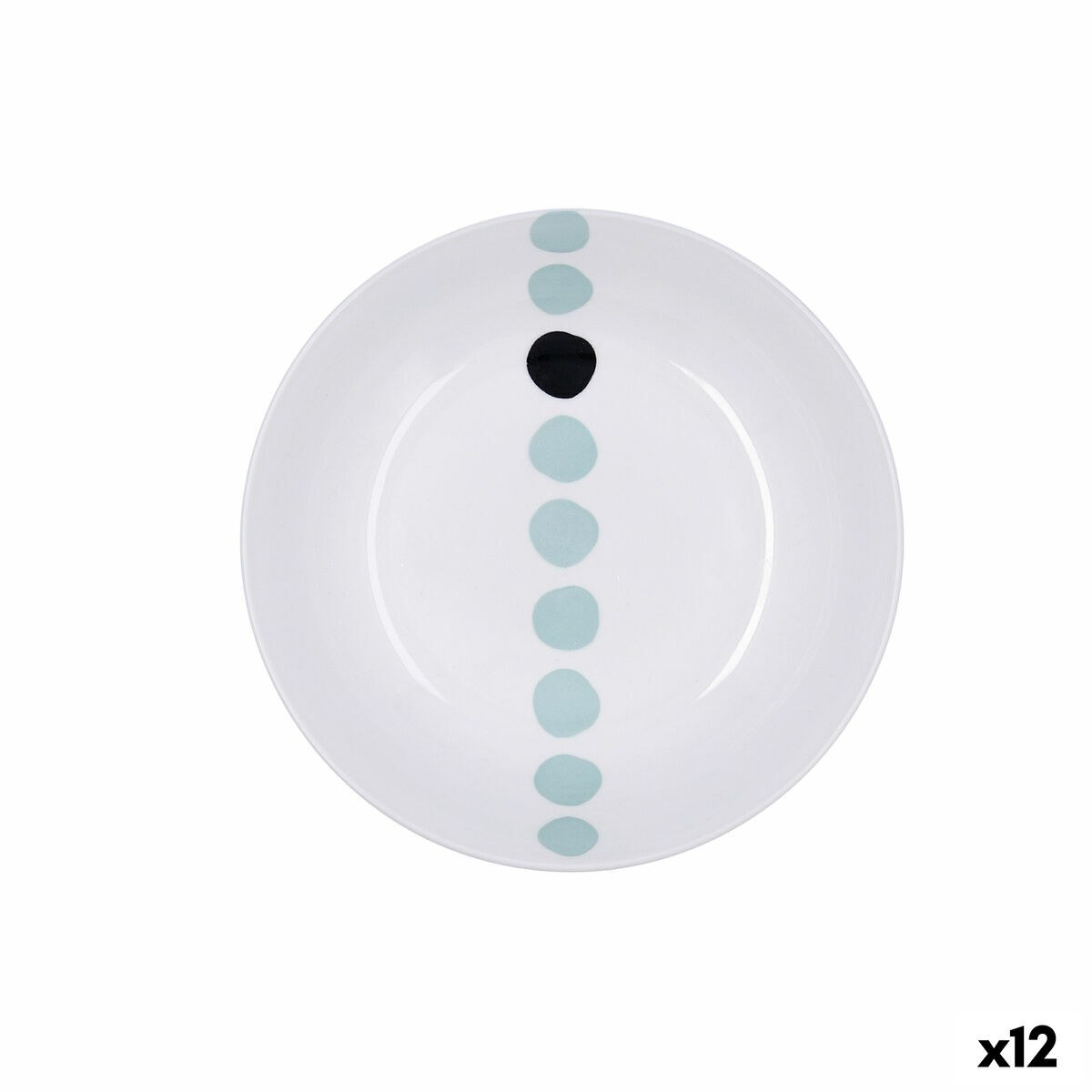 Deep Plate Zigzag Multicolour Ceramic 20 cm (12 Units)