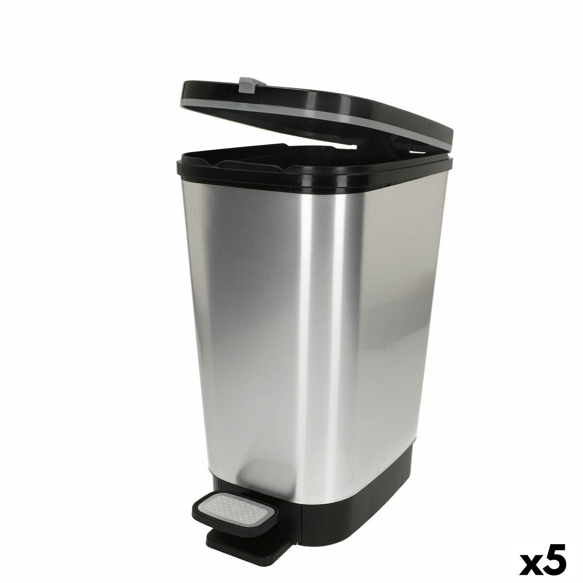 Waste bin Grey Plastic 6 L (5 Units)