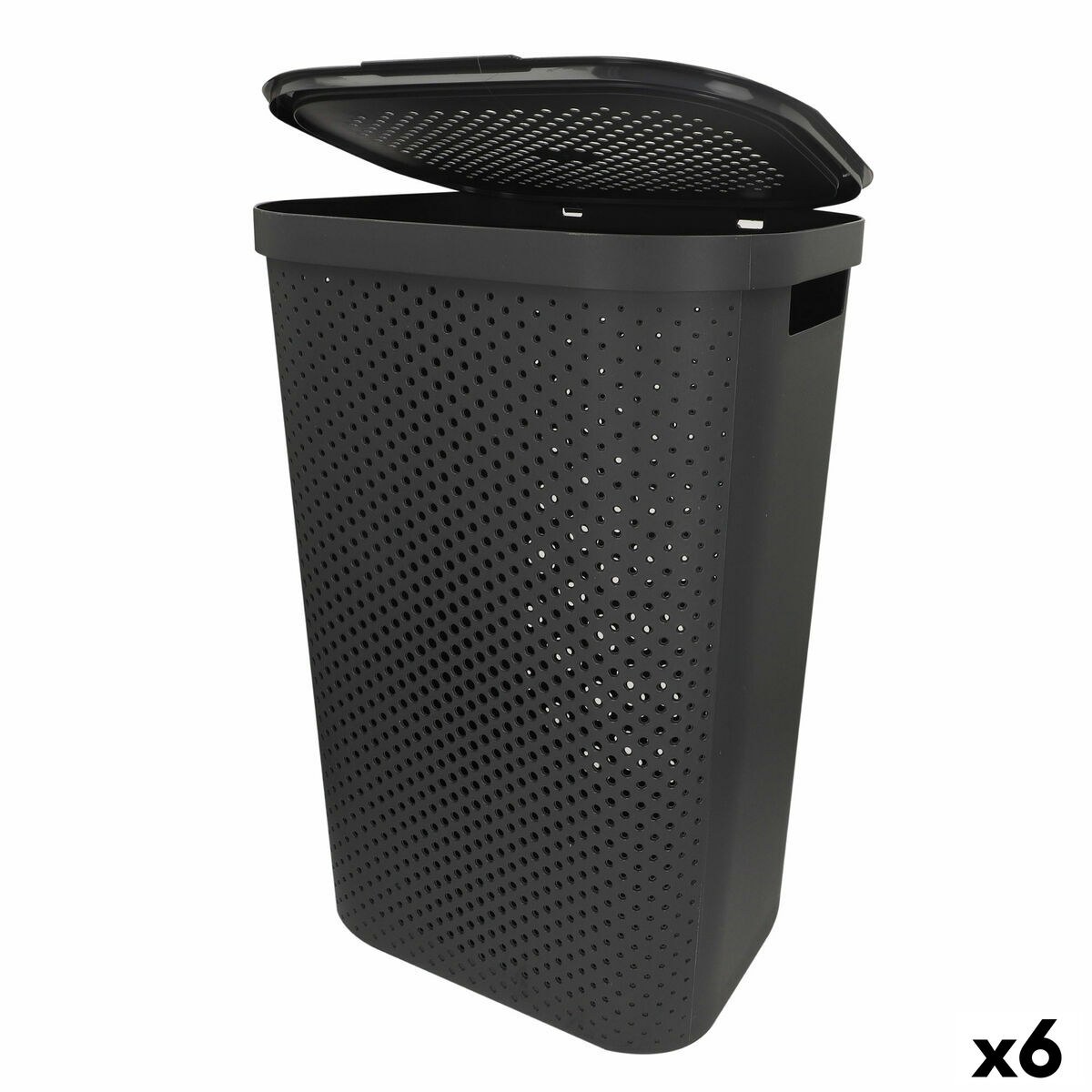 Бельевая корзина INFINITY Серый Пластик 60 L 44 x 60 x 35 cm (6 штук)