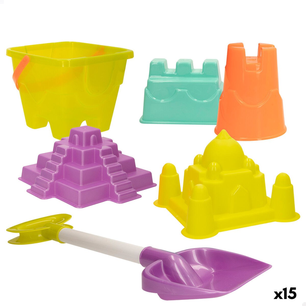 Beach toys set 15 x 12 x 15 cm (15 Units)