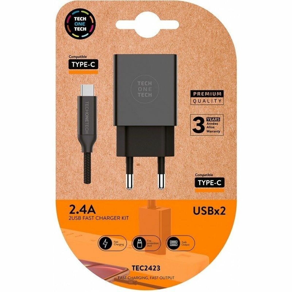 Сетевое зарядное устройство TEC2423 Чёрный