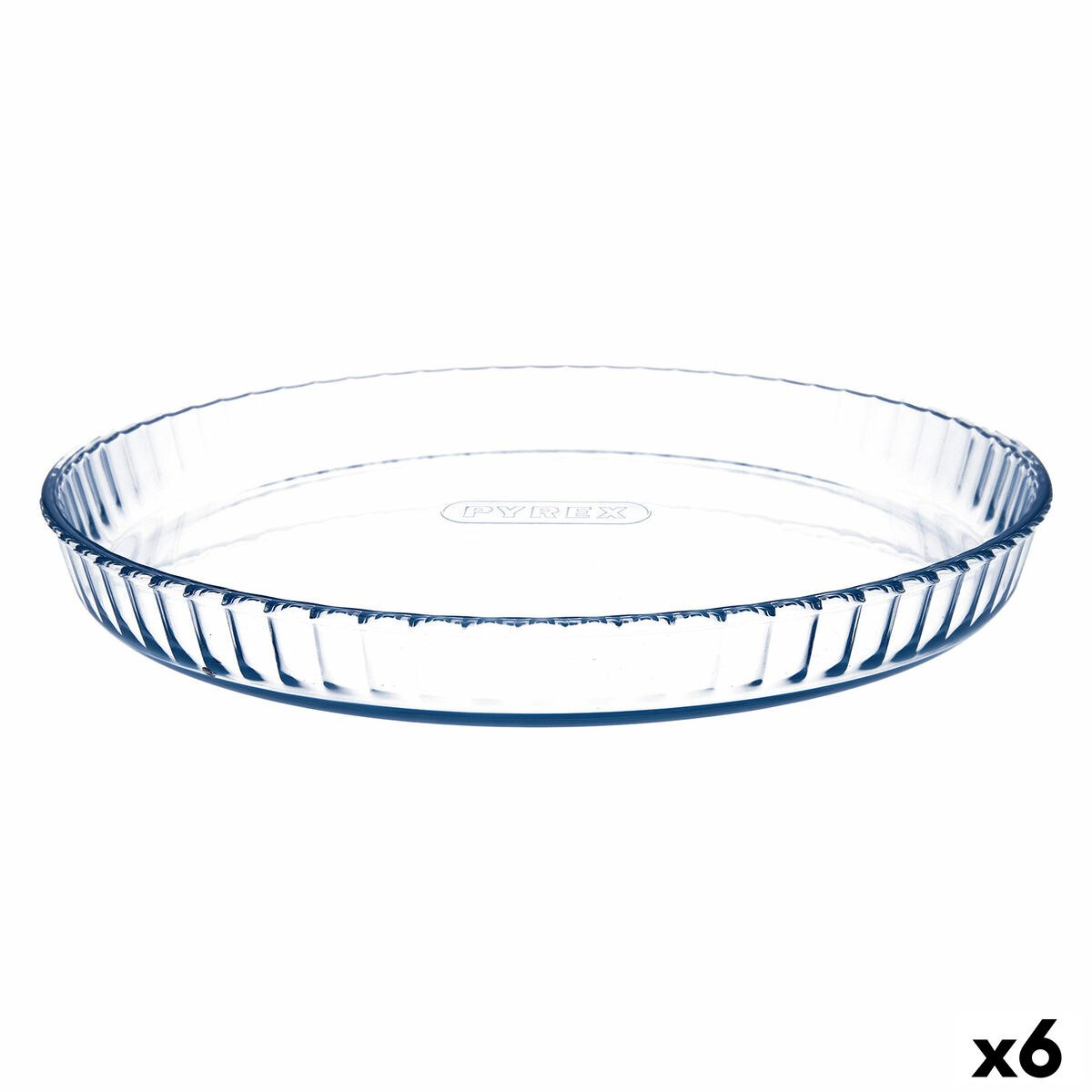 Cake Mould Classic Vidrio Transparent Glass Flat Circular 31 x 31 x 4 cm 6 Units