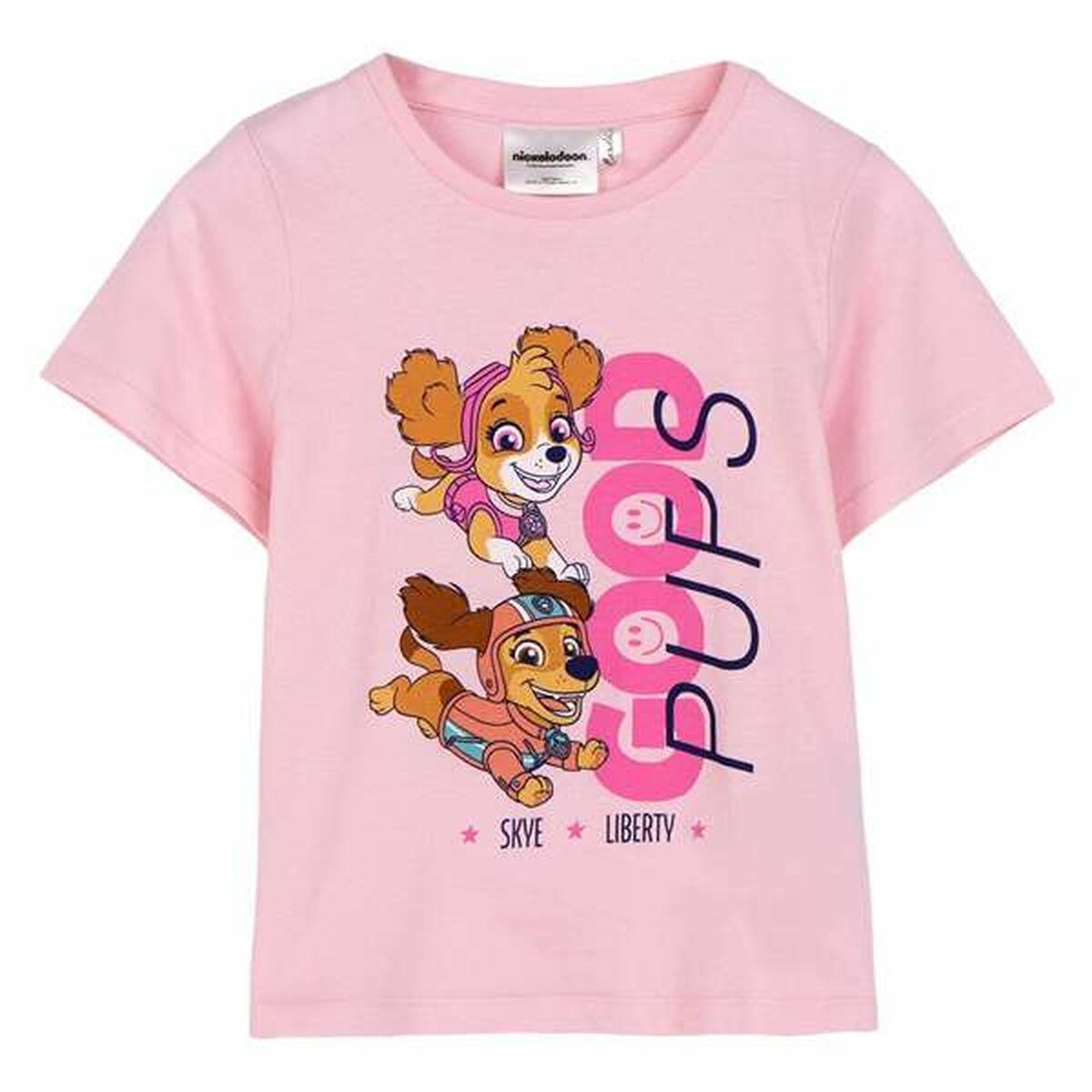 Child's Short Sleeve T-Shirt White Pink