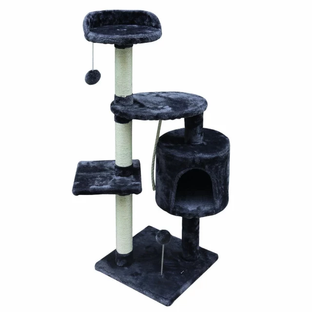 Cat scratching post Volga Grey Polyester Wood Plastic Sisal