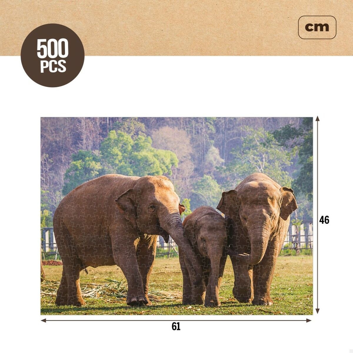 Головоломка Elephant 500 Предметы 6 штук 61 x 46 x 0,1 cm
