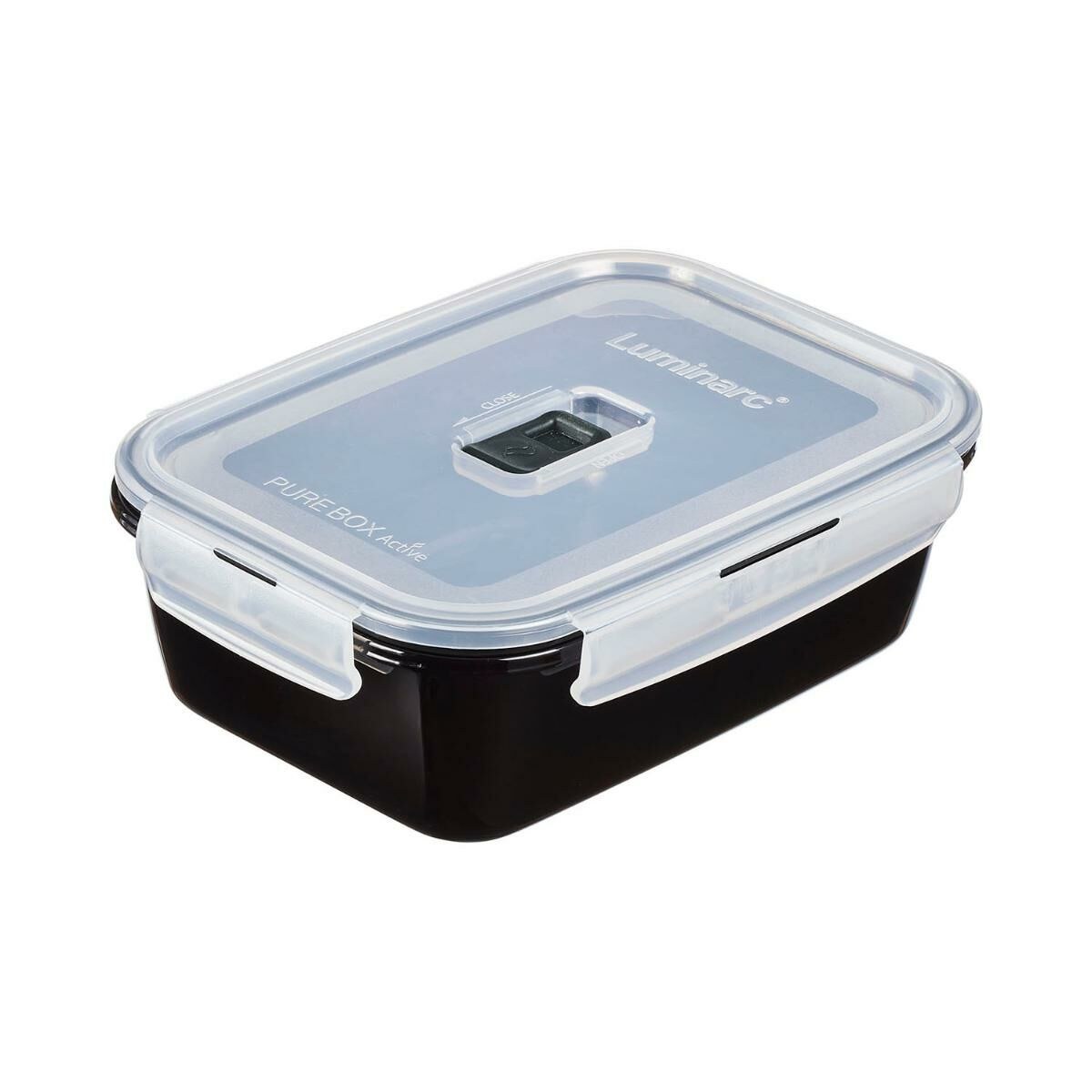 Герметичная коробочка для завтрака Pure Box Чёрный 1,22 L Cтекло (6 штук)