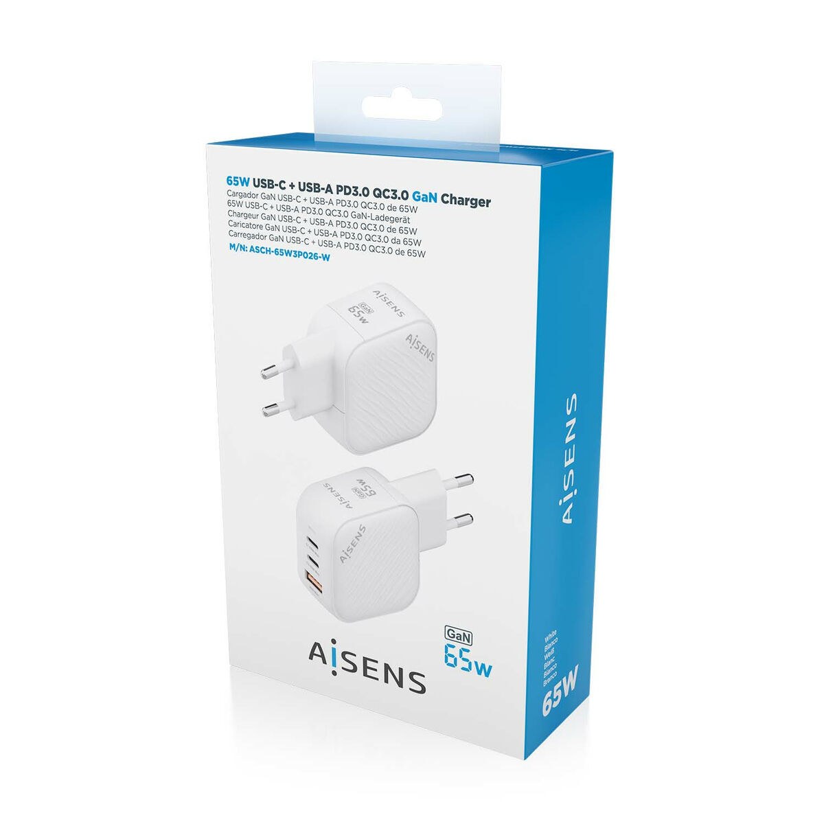 Сетевое зарядное устройство ASCH-65W3P026-W Белый Разноцветный 65 W