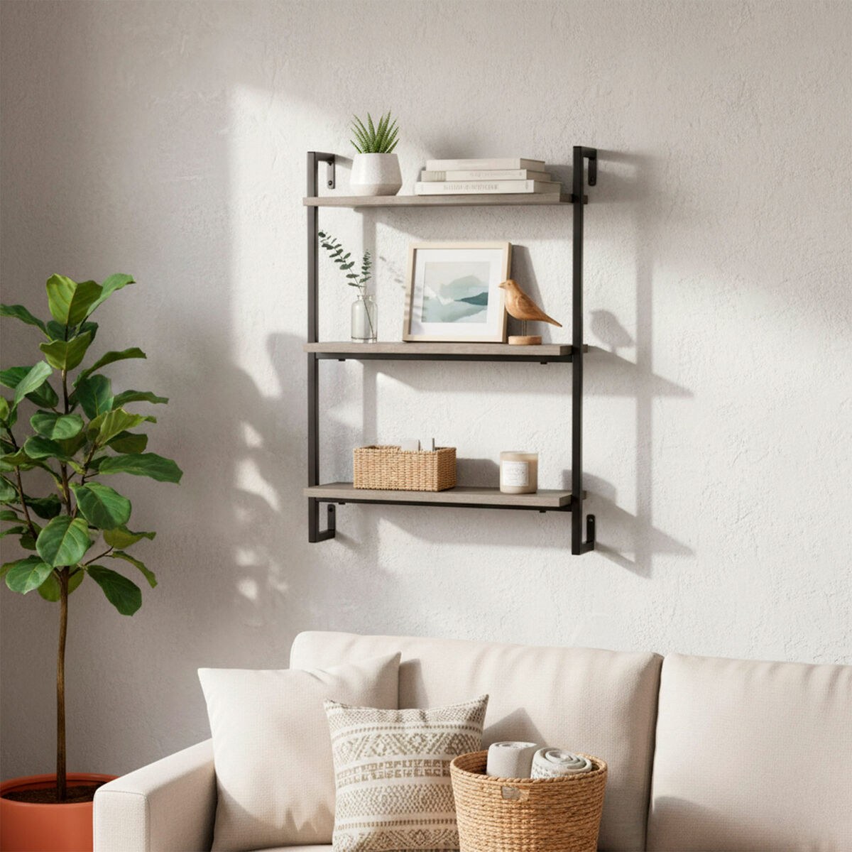 Полка Железо Деревянный MDF 40 X 55 X 12 cm (4 штук)