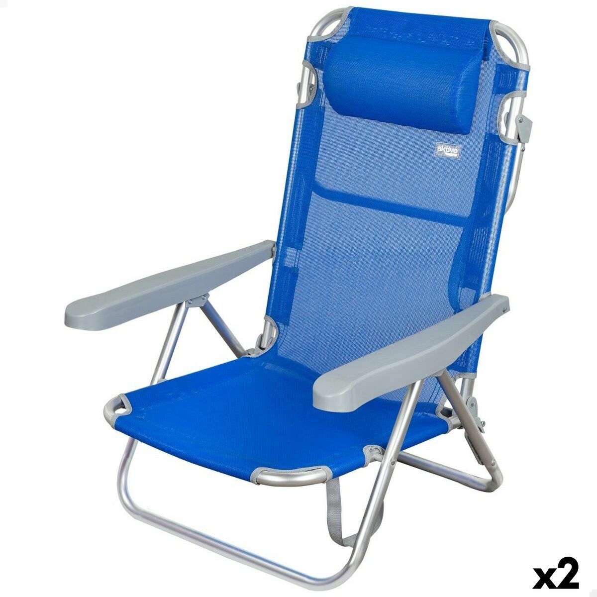 Складной стул с подголовником Gomera Синий 48 x 84 x 46 cm (2 штук)