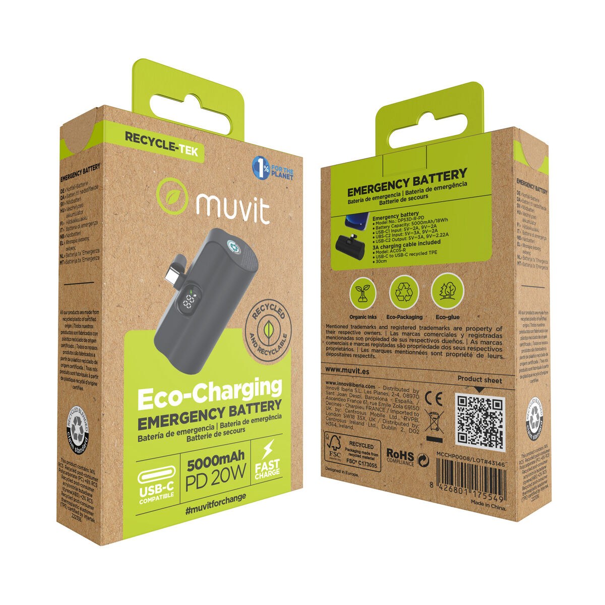 Powerbank DP53D-R-PD Чёрный 5000 mAh