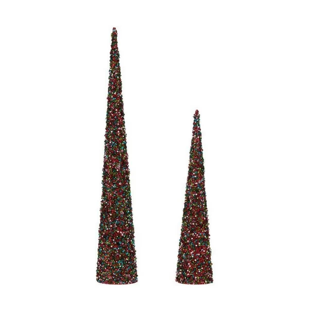 Christmas bauble Blue Fuchsia Sequins Christmas 9,5 x 60 x 9,5 cm Cones