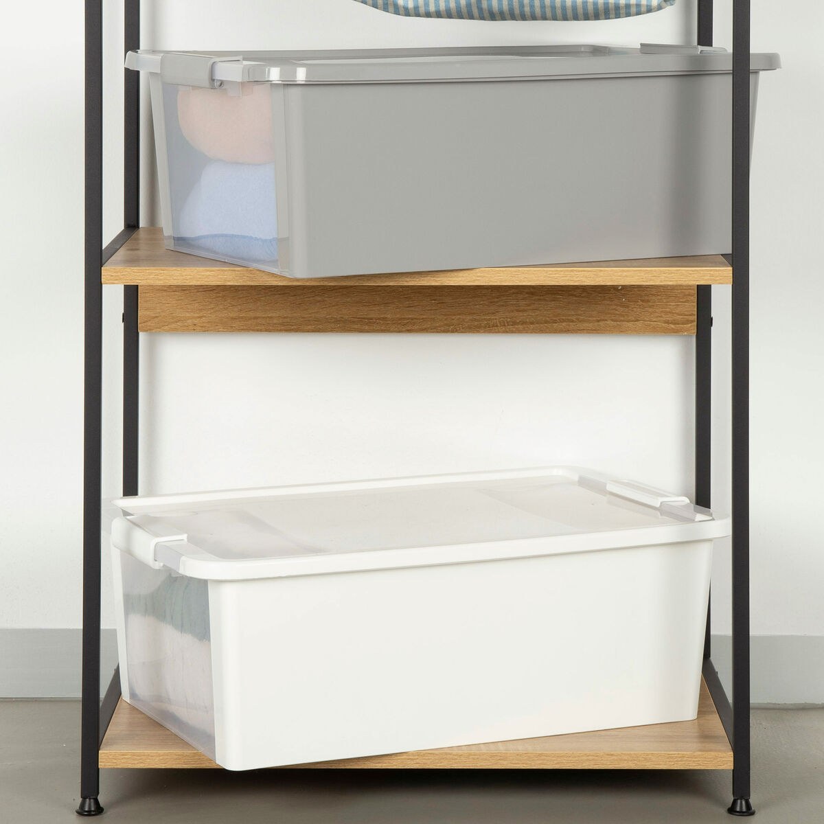 Контейнер для хранения с крышкой Белый Пластик 26 L 55 x 19 x 35 cm (7 штук)