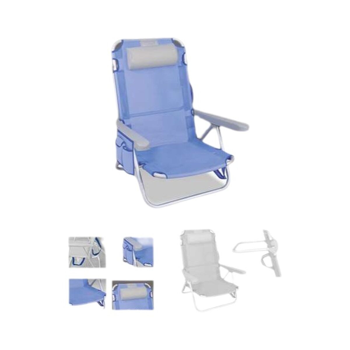 Beach Chair Blue Grey 25 cm