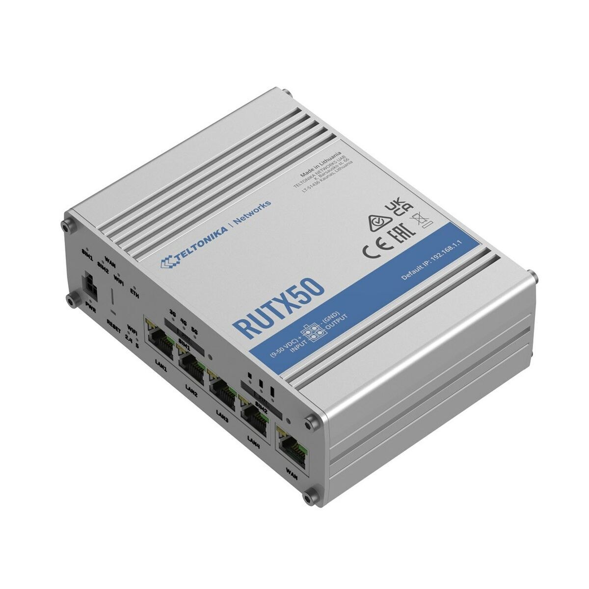 Роутер RUTX50 Чёрный Сталь USB USB 2.0 RJ45 Ethernet LAN Wi-Fi 5 GHz