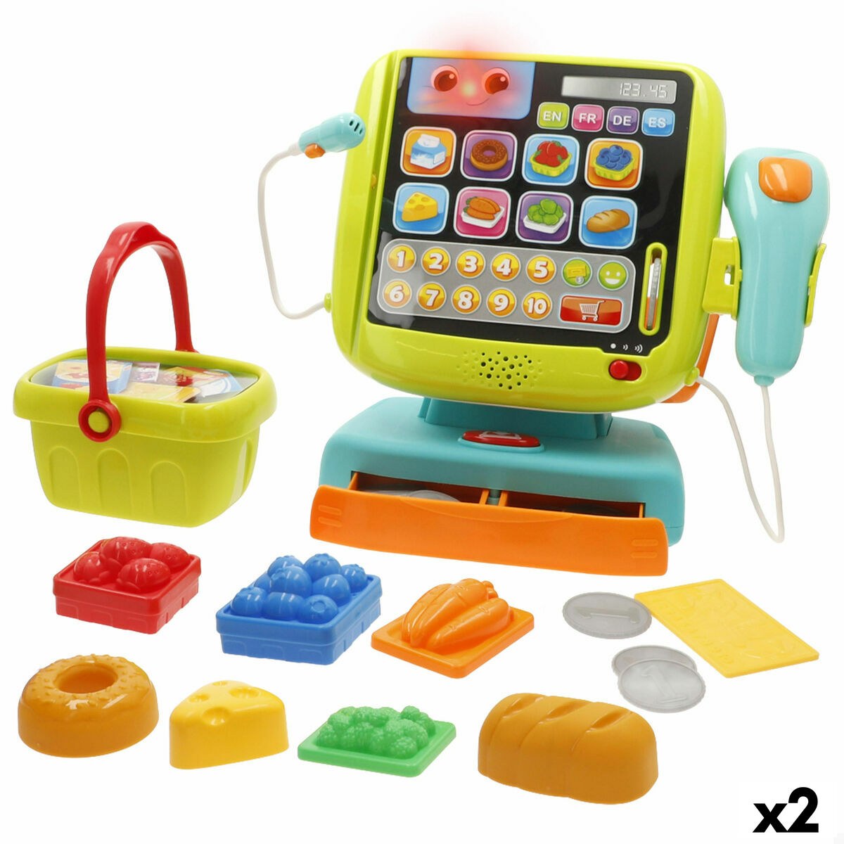 Деревянный кассовый аппарат с принадлежностями 24 X 23 X 11 CM (2 штук)
