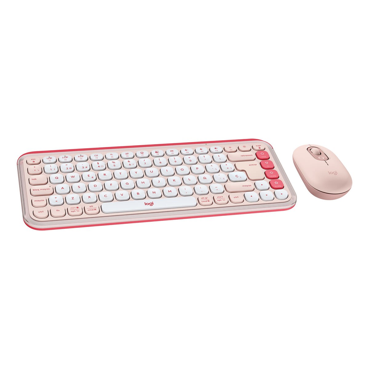 Клавиатура и мышь POP ICON испанский QWERTY Розовый