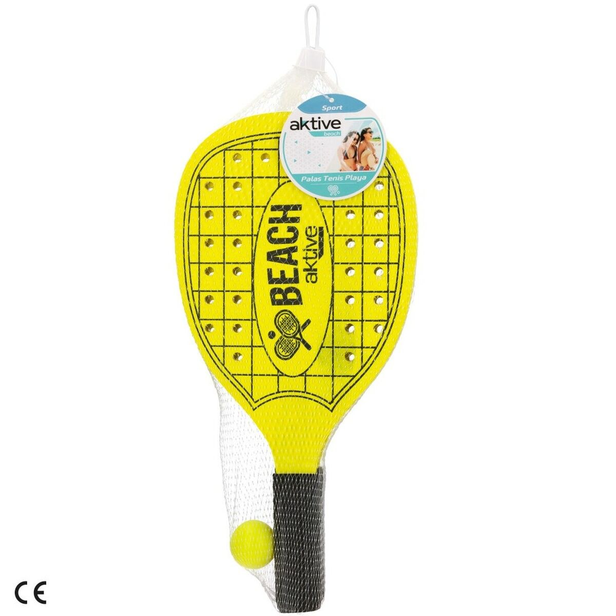 Beach Spades with Ball Neon Wood 20 x 40 cm (12 Units)