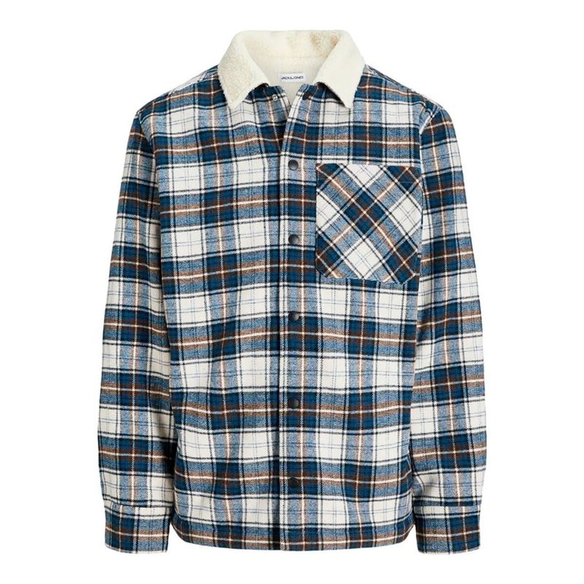 Men’s Long Sleeve Shirt Jjzac Teddy Overshirt Ls Dark blue
