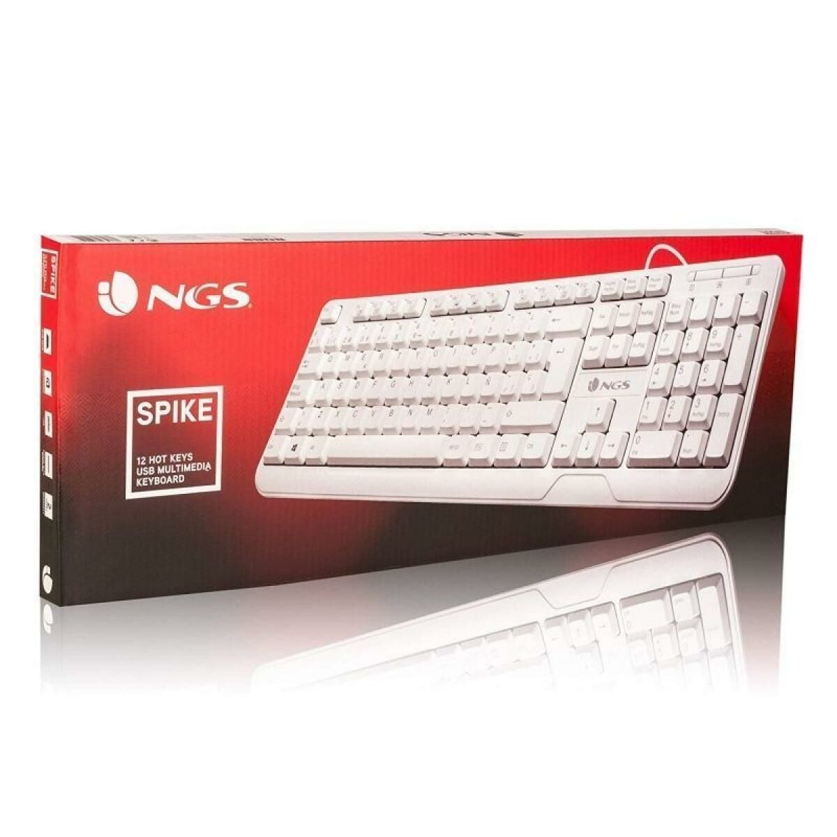 Keyboard Spike White Black Spanish Qwerty
