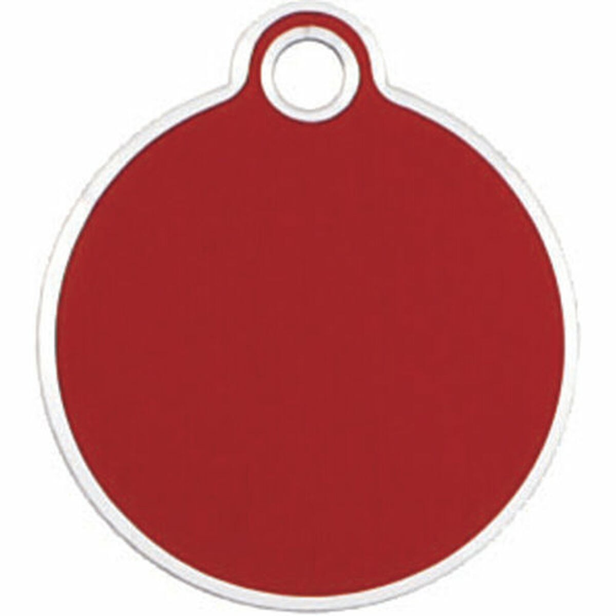 Identification plate for collar Circle Red
