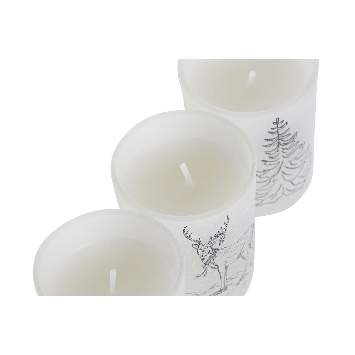Candle White Christmas 5 x 5 x 6 cm (3 Units)