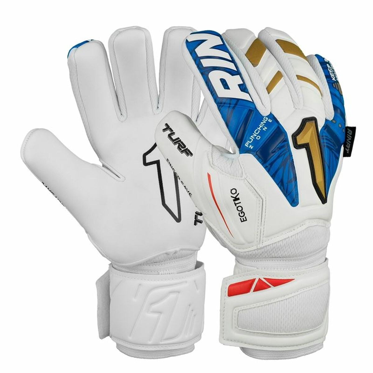 Goalkeeper Gloves Egotiko Vengador Spine Turf White Adults