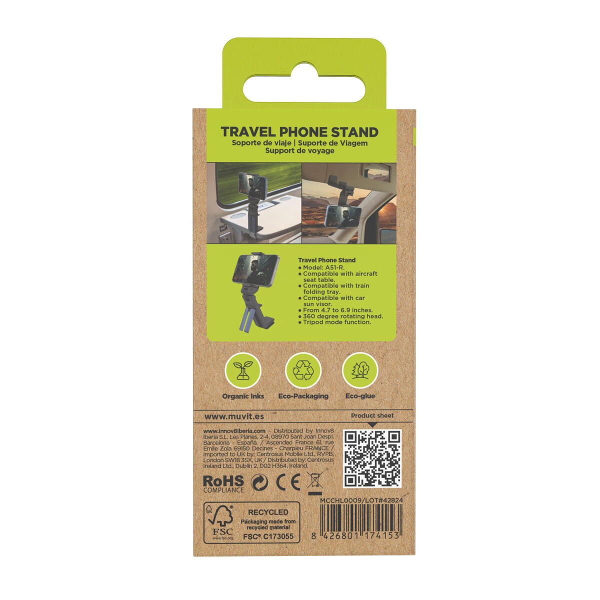 Multi-position Mobile Phone Holder with Clamp MCCHL0009 Black Plastic