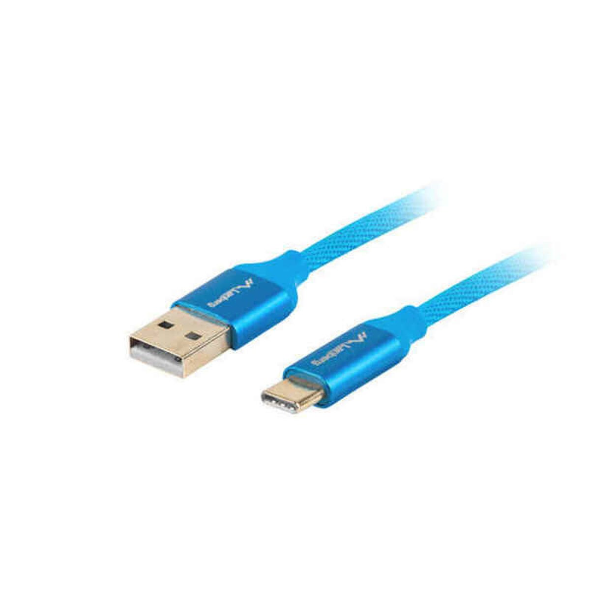USB A to USB C Cable Quick Charge 3.0 Blue