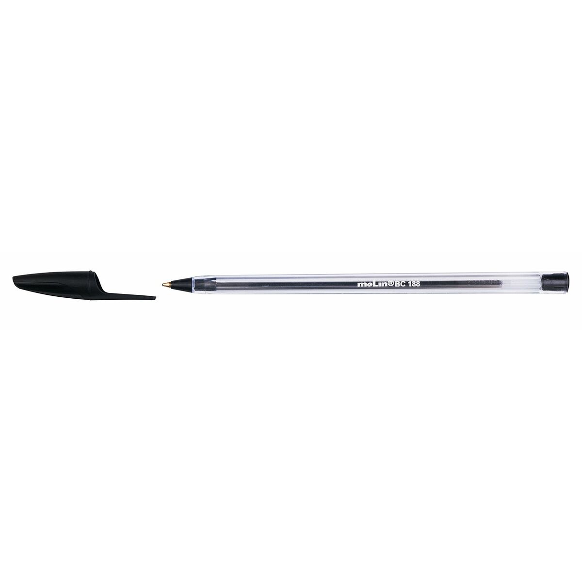 Ручка BC188 Стеклянный 1 mm Чёрный (50 штук)
