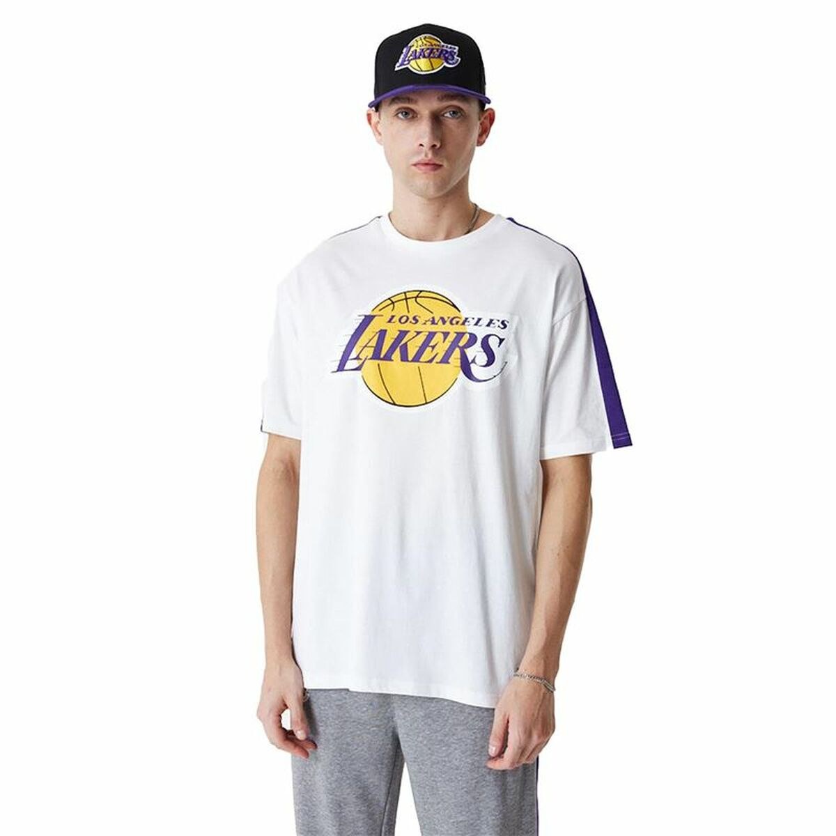 Футболка с коротким рукавом мужская NBA Colour Block LA Lakers Белый