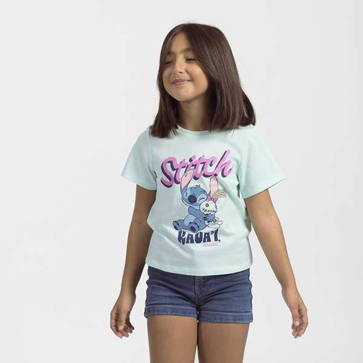 Child's Short Sleeve T-Shirt Green Turquoise