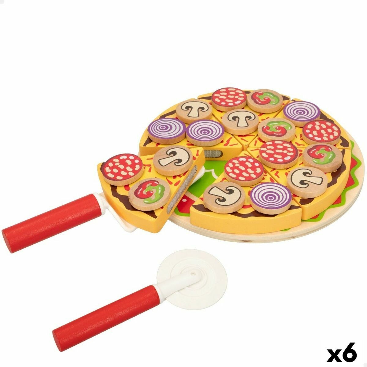 Wooden Game Pizza 27 Pieces (6 Units)