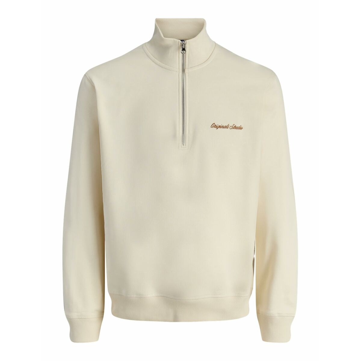 Толстовка без капюшона мужская JORNORREBRO EMB SWEAT HIGH NECK SN 12282899 Бежевый