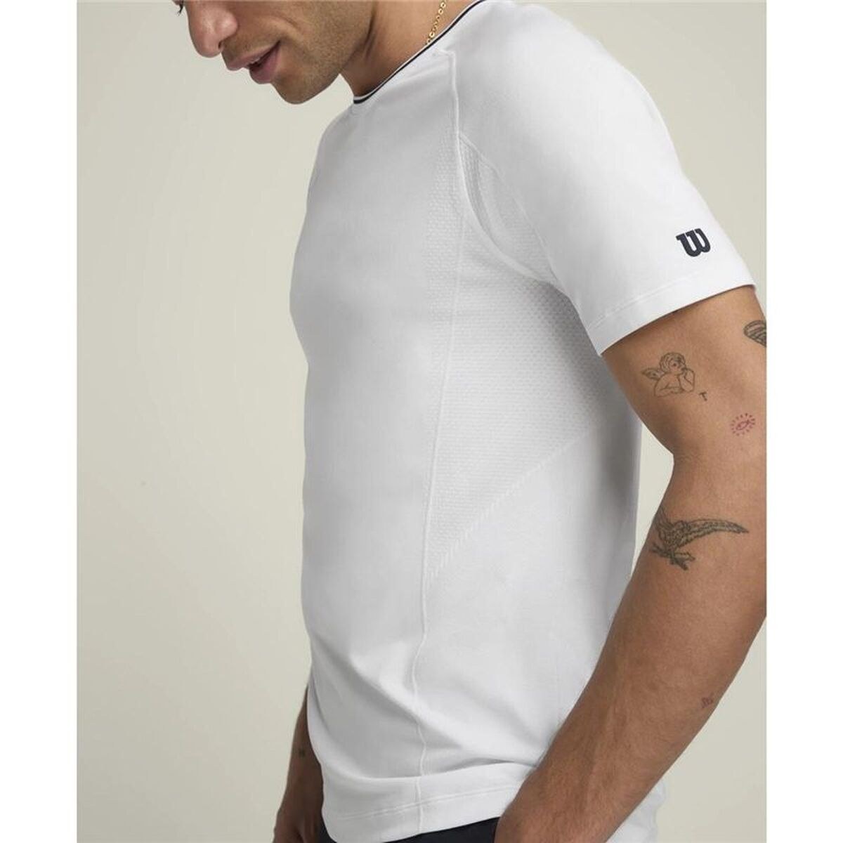 Men’s Short Sleeve T-Shirt Team Seamless Crew White Padel