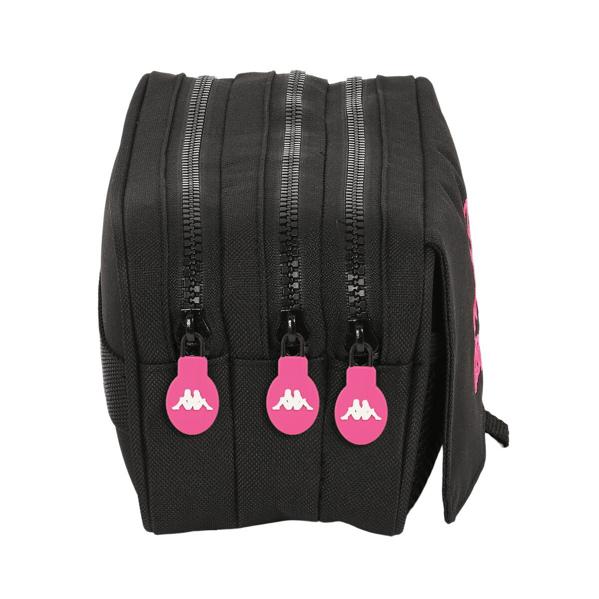 Тройной пенал Black and pink Чёрный (21,5 x 10 x 8 cm)