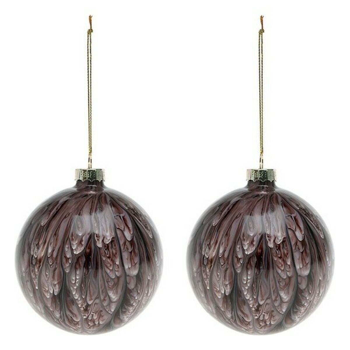 Ёлочные шарики (2 pcs) 113572 Коричневый Красный 8 cm (2 штук)